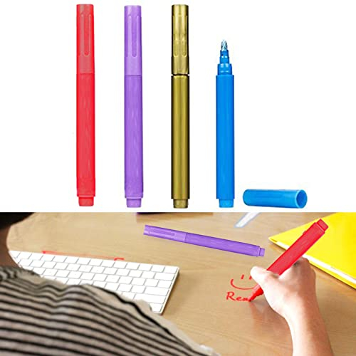 TUKNN Marqueur Verre, Marqueur Effacable, Feutre pour Verre Effacable, pour Telles Que des Fenêtres, des Tableaux Blancs, Réutilisable, 4 Pièces