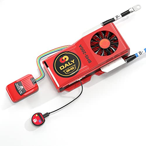 DALY BMS Module parallèle 1 A+ LiFePo4 Smart BMS 24S 72 V 200 A avec ventilateur de refroidissement UART RS485 CAN Bluetooth BMS Paramètre programmable pour batterie externe au lithium 3,2 V
