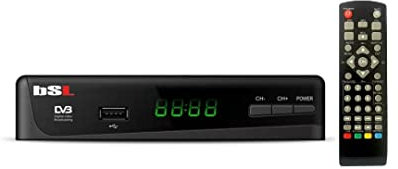 BSL BEAUTIFUL SOUND LINE Ricevitore DVBT2 HD BSL-255, paraTV digitale terrestre ad alta definizione, Full HD 1080P, supporta H.265 10 Main HEVC, display digitale e telecomando, ingresso Scart, USB e