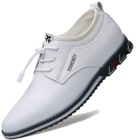 Klassiska Sportskor Herrklänning Oxford Derby Shoelaces Work Party Bröllop, Vit, 41.5 EU
