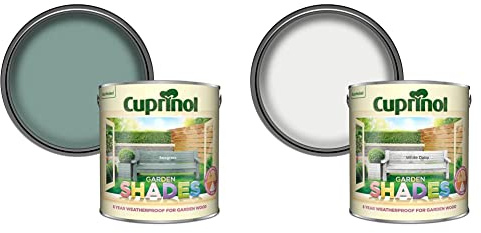 Cuprinol 5092567 Garden Shades - Seagrass (2.5L) & 5159077 Garden Shades - White Daisy (2.5L)
