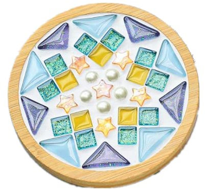 Honfitat Mosaik-Untersetzer zum Selbermachen, kreativ, handgefertigt, Materialverpackung, nicht lackiert, 012