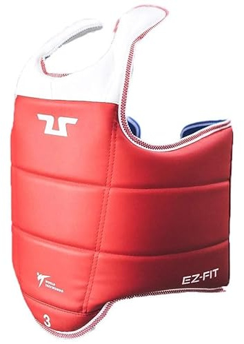 TUSAH Reversible Taekwondo Chest Guard for Boxing Kickboxing MMA Muay Thai Body Protector CE-Approved Rib Body Protection Armour Vest TKD Unisex Kids/Adults (2/ Kids-Small)