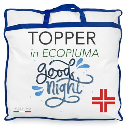 Tex family Topper per Materasso Anallergico Effetto Piuma Good Night in Microsfere Made in Italy - Matrimoniale cm. 160x190