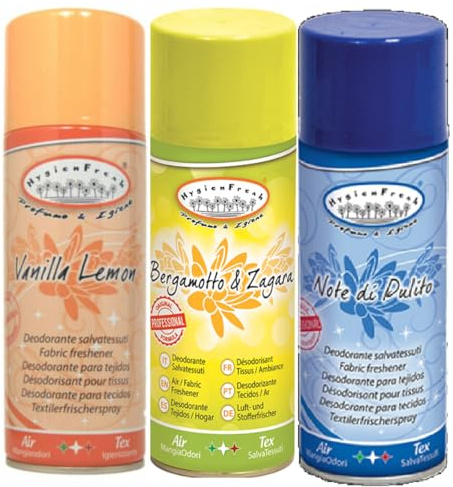 Bergamotto & Zagara Vanilla Lemon Note di Pulito 3 Deodorante Tessuti Spray da 400 ML (Note Bergamotto Vanilla Lemon)