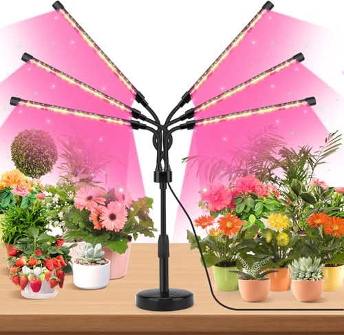 YIKEDAN LED Pflanzenlampe Vollspektrum 20W für Zimmerpflanzen –108 LEDs Pflanzenlicht für Gemüse, Kräuter & Blumen, 6 Köpfe Wachstumslampe Ideal für Anzucht & Blüte