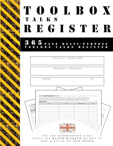 TOOLBOX TALKS REGISTER: 365 page multi-purpose toolbox talks register (ESSENTIAL SITE DOCS)