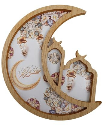 Charmantes Heimdekor-Tablett, klassisches Design, Serviertablett aus Holz, Stern, Mond, festlicher Holzteller für Partys, Feiern