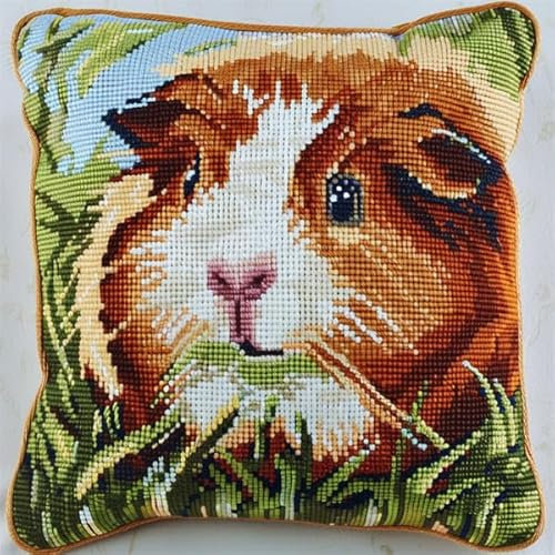 Kitquiver Knüpfen Set Kissen Tier Knüpfset für Erwachsene (43X43cm) DIY Knüpfen Set Kissen Bastelset Knüpfen Handwerksset Kissen DIY Bastelset für Anfänger für die Sofa-Heimdekoration
