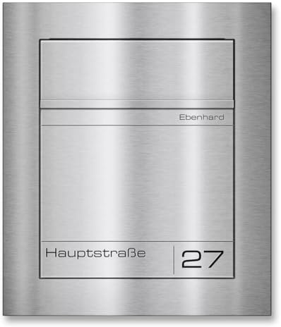Metzler Boîte aux Lettres encastrable INOX brossé – Design Haut de Gamme avec Plaque Nominative gravée au Laser – boîte Murale affleurante, étanche, Format DIN A4