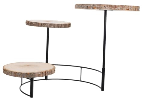 FUNOMOCYA Alzata Rustica in Legno Per Dolci e Fiori Supporto Per Dessert e Piante Espositore Decorativo Versatile Per Feste e Uso Domestico