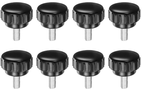 QUARKZMAN 8 Stück Rändelschraube mit Gewinde M6 x 16mm Rundkopfschraube Rundgriffschraube Rundgriffbolzen Klemmknöpfe 25mm Handknöpfe Daumenschrauben Spannschraube für Industrie Maschine
