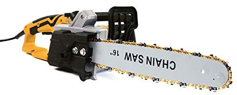 HUSPOO 16 Zoll Elektrische Kettensäge 800 U/min Motorsäge Elektro Kettensäge Garten Holzsäge, für Gartenscheren Astschere Holzschneiden 2000W Gelb