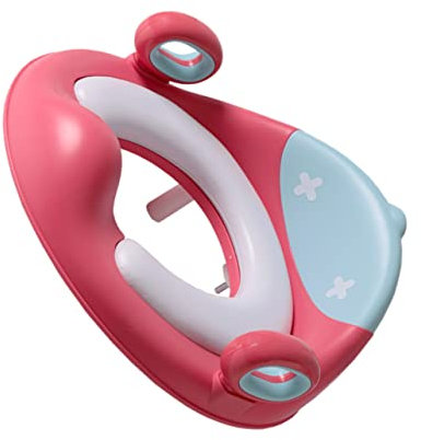 MERRYHAPY Toilettensitz Mit Griff Schutzsitz Klapptöpfchen Erhöhtes Urinaldesign Für Jungen Und Mädchen Bequemer Sitz Mit Pu-kissen Cartoon-design Für Selbstständigkeit