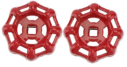jojofuny Rotes Handrad Leicht zu Öffnen 2 Stück für Absperrventil aus Gusseisen Handrad Dekoratives Metall als Absperrgriff für Wasserleitung | Flacher Boden, Ventilgriff mit Kugelgelenk, Industrie Hardware im Doppelpack