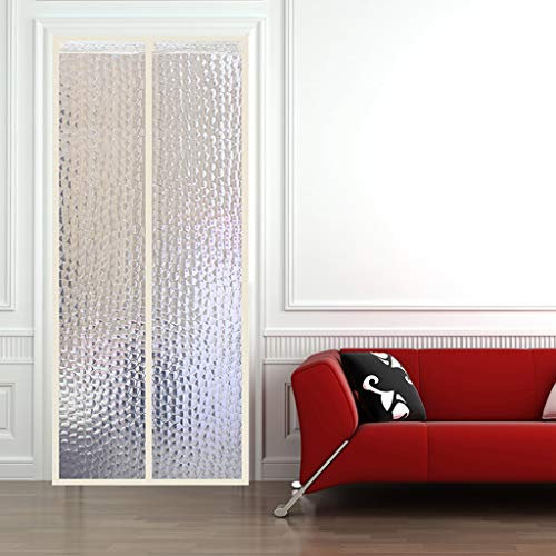 Magnetische Fliegengittertür für Hintertüren, Haustüren, Terrassentüren, Anti-Regen und Schnee, Thermo-Faltvorhang ohne Bohren, Gelb, 180 x 230 cm