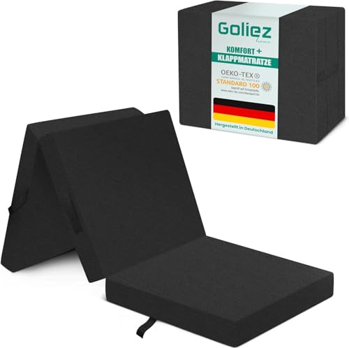 Goliez Klappmatratze 3-teilige Faltmatratze Gästematratze, Schaumstoff Matratze, Klappbar, Faltbare Kamping Bett, Waschbar Bezug