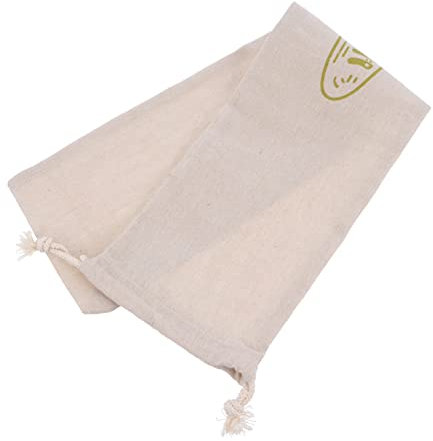 BEBEMOKO Organic Cotton Drawstring Bread Bag Reusable Loaf Storage Pouch Linen Storage for Homemade Bread Suitable for Home Use