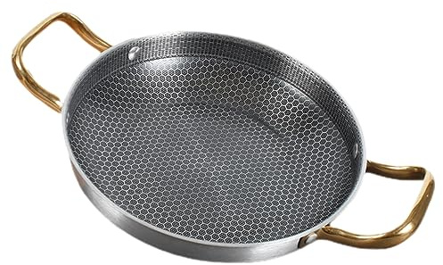 VOSAREA Padella Antiaderente in Acciaio Inox Padella Nido d Ape Per Cottura Da Cucina Leggera e Resistente