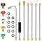 Nicear Ensemble de rallonges pour nettoyeur haute pression 4 000 psi, outil de nettoyage de gouttières, lance avec 5 embouts de buse pour le lavage de voiture et le nettoyage extérieur