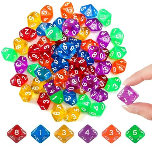 Dadi Poliedrici,60 Pezzi Dadi da Gioco Colorati,
