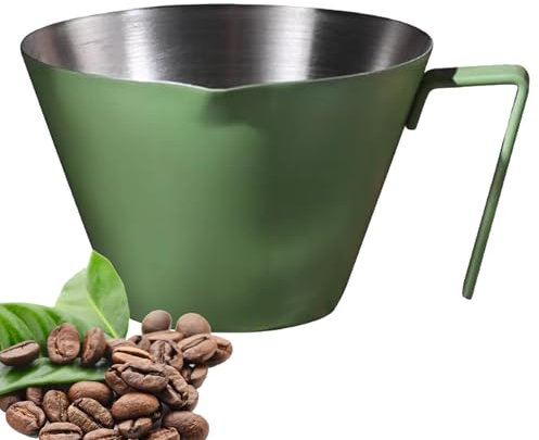 Pouring Cup, Stainless Steel Pitcher, Sturdy Handle Included, 2.01x3.01 inches Multi Purpose Container, Coffee Measuring Mug for Cafe, Home, and Kitchen Use