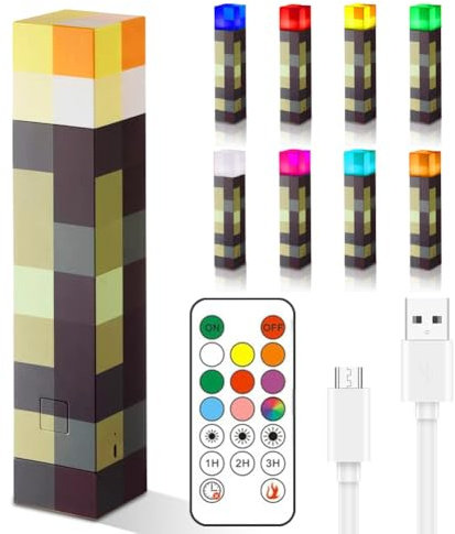 Lampada da parete 8 colori, 28 cm, torcia da parete, luce notturna, torcia a LED per bambini, lampada notturna USB, luci LED ricaricabili per mano o montaggio a parete, illuminazione giocattolo regalo