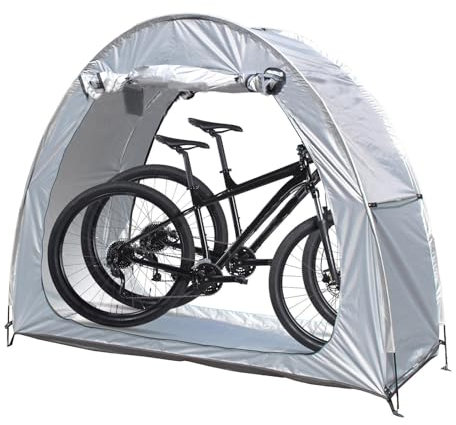 2 PCS Box Biciclette Può Essere Giuntato Garage Moto per Esterno Proteggi Da Vento,Pioggia,Neve,Polvere Tende Da Esterno Carport Auto,Silver