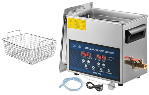 UIGJIOG 6 L, Limpiador ultrasónico de Acero Inoxidable,Limpiador ultrasónico Digital,Dispositivo de Limpieza ultrasónica 220 V,Dispositivo de Limpieza ultrasónica con Pantalla LED