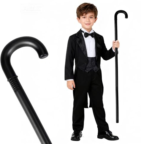 VOPIWOZ Gehstock Halloween, Gehstock Herren Damen, Black Magician Wand, Halloween kostüm zubehör für Joker Vampir Zauberer, für Magic Shows Fancy Dress Parties Theatrical Performance