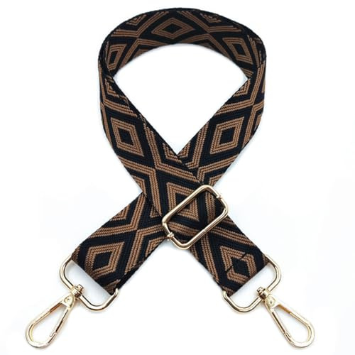 Justerbar väskrem för ombyte, bred axelrem för väskor kvinnor, 3,8 cm väskrem med karbinhake guld, axelrem för kvinnor modern crossbody, handväska, svart brun, 417