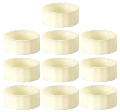 10 Kerzenhalter für Spitzkerzen, Kerzenhülsen, Adventskerzenhalter mit Dichtungsringen, kleine Kerzeneinsätze für Tischkerzen, Kerzenhalter für Wohnzimmer, Schlafzimmer, Hochzeitsdekoration, Beige