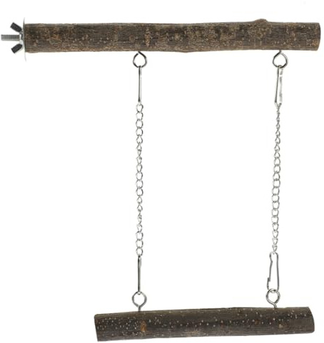 VICASKY Altalena Per Uccelli in Legno Trespolo Per Gabbia Per Pappagalli Giocattolo Sospeso Per Parrocchetti Accessorio Per Caged Birds Per Arrampicarsi e Giocare