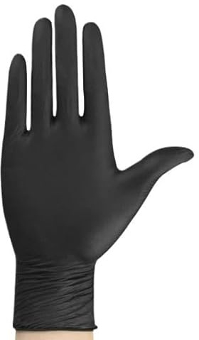 10/20/50/100 pezzi Guanti monouso in nitrile nero for lavoro, senza lattice, guanti for la pulizia della casa, testurizzati, meccanici, tatuaggi, tinture for capelli, bellezza(Black 10PCS,S)