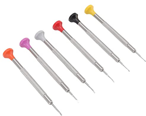 Yctze Professionelles Uhrmacher-Schraubendreher-Set – Hochpräzises Schraubendreher-Set für Uhrenreparatur, Schmuckarbeiten, Brillenreparatur und Elektronik – Inklusive 6 Flachen Schraubendrehern und