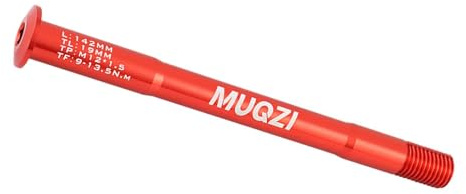 rongweiwang Fahrrad Vorderradgabel Steckachse, Fahrradgabel Befestigung, Steckachsen Schnellspanner 142 mm, Schwarz, Rot, 142 mm