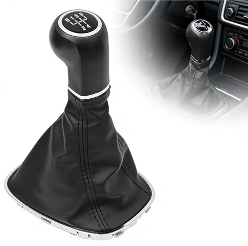 Pizgear 5 Speed Gear Shift Knob with Gaiter Boot Cover for Vauxhall Corsa E Mk4 Adam, Black, Manual Transmission