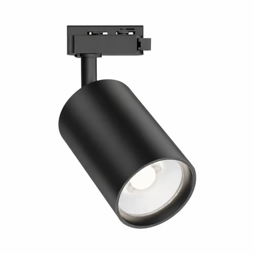 Braytron LED Schienenstrahler 30W für 1-Phasen Schienensystem, dreh- und schwenkbar, 3CCT 3000K 4000K 6500K, LED Track Light Aluminium Deckenstrahler, für Büro, Shop, Küche (Schwarz, 30, Watt)