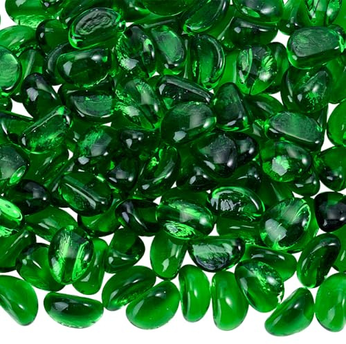 PH PandaHall 450g Pietre di Vetro Marino Verde per Lavoretti Creativi Ciottoli di Vetro Gemme Ghiaia per Acquario Rocce per Acquario Riempitivo per Vasi e Progetti Fai da Te