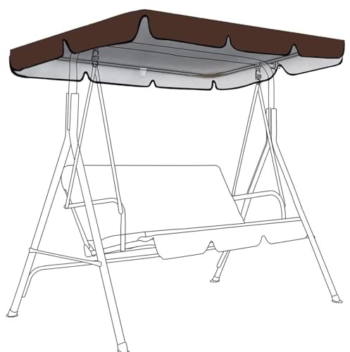 Generico Tettuccio Dondolo Tetto di Ricambio Copertura Tetto Dondolo Universale,Tela di Ricambio per Dondolo da Giardino,2/3 posti,Copertura per Tenda da Giardino(Size:142 * 120 * 18cm,Color:caffè)