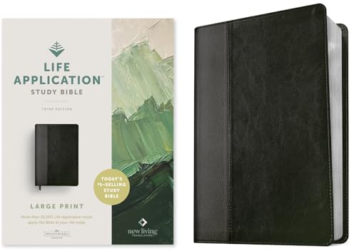 NLT Life Application Study Bible, Third Edition, Large Print (LeatherLike, Black/Onyx, Red Letter)