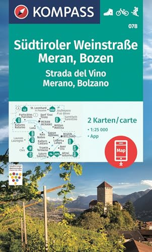 KOMPASS Wanderkarten-Set 078 Südtiroler Weinstraße, Meran, Bozen / Strada del Vino, Merano, Bolzano (2 Karten) 1:25.000: inklusive Karte zur offline ... in der KOMPASS-App. Fahrradfahren. Skitouren.