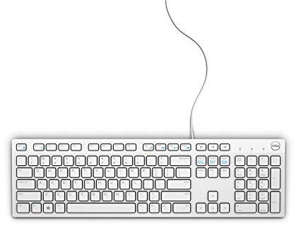 Dell KB216, Tastiera Internazionale (USB, Universale, Querty, Cablata), Bianco