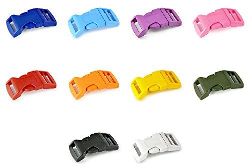 Ganzoo Klickverschluss aus Kunststoff im 20er Farb-Mix Set, 5/8'' Klippverschluss/Steckschließer/Steckverschluss für Paracord-Armbänder, Hunde-Halsbänder, Rucksack