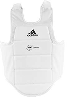 adidas WKF Karate Body Protector - Small, White - with Foam Padding & Breathable Interior, CE-Approved Body Armour for Men, Women, & Kids