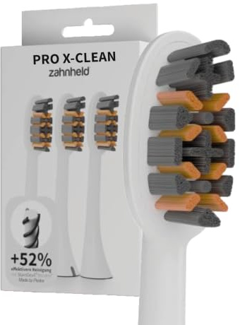 Zahnheld Bürstenkopf Pro X-Clean 3er-Set, Gero G2 & G3, Weiß | Zahnbürstenköpfe, Aufsteckbürsten für Schallzahnbürste, elektrische Zahnbürste, Plaqueentfernung