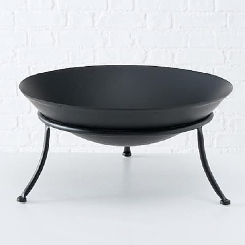 Feuerschale Seona H 23 cm Metall schwarz