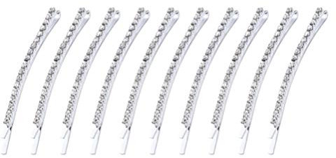 Beaupretty 10pezzi Fermagli Per Capelli Strass in Argento Per Frangia e Capelli Accessori a Singola Per Donne e Ragazze