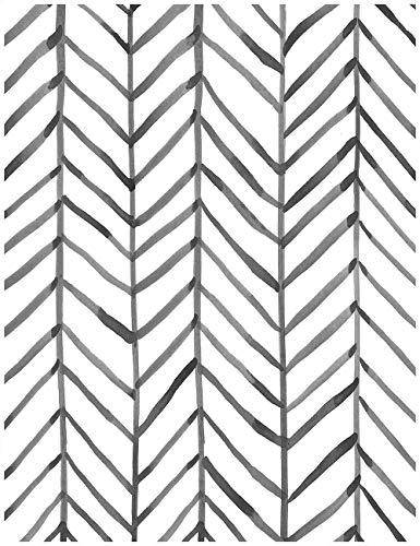 HAOKHOME Black and White Wallpaper Self Adhesive Stripe Herringbone Wall Paper Geometric Textured Contact Paper Removable for Bathroom Living Room 3m x 44.5cm