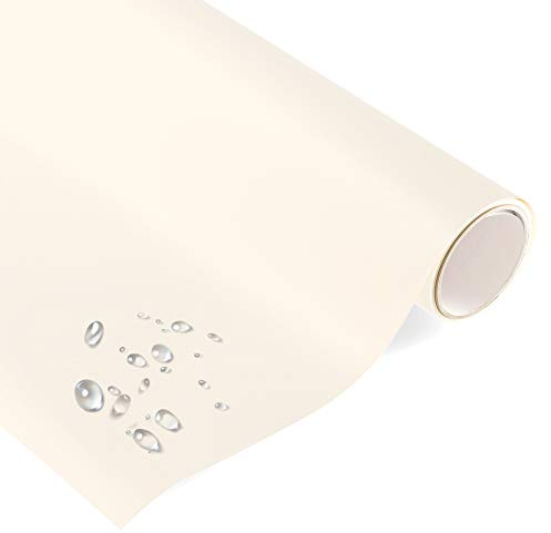 Premium Möbelfolie und Bastelfolien CREAM MATT - Küchenfolie - Klebefolie für Möbel, Türen selbstklebende Folie Küche Meterware (1 Meter x 63 cm)